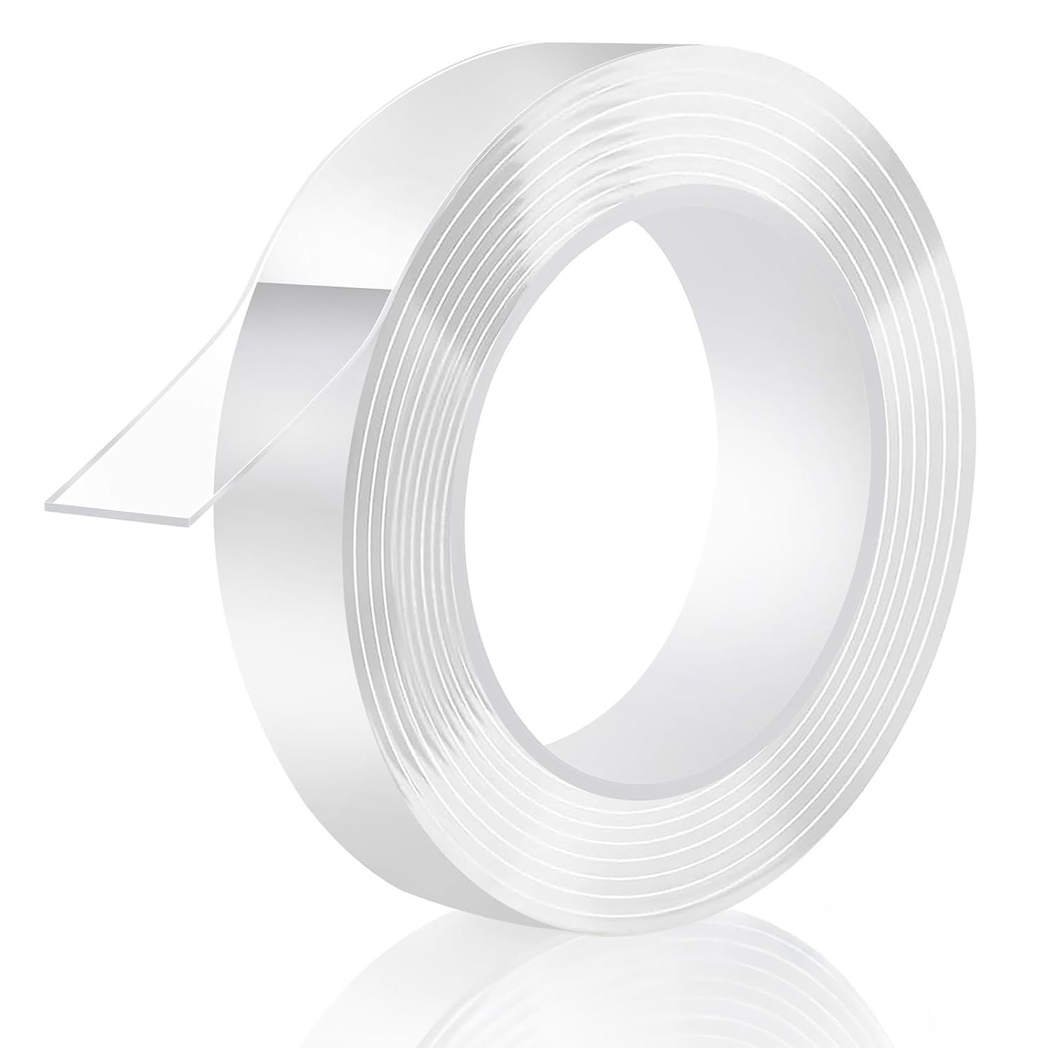 Double Sided Tape Heavy Duty, Removable Nano Adhesive Tape, 1" x 16.5FT | Clear Mounting Tape No Residue, Picture Hanging Adhesive Strips Waterproof for Walls Photo Crafts Carpet Poster, Extra Strong